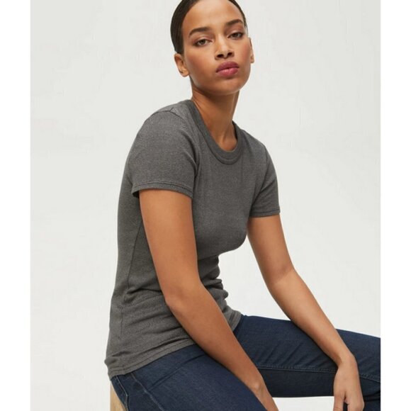 💕MICHAEL STARS💕 Fallon Shine Tee ~ Dark Gray Size NWOT - Picture 1 of 15